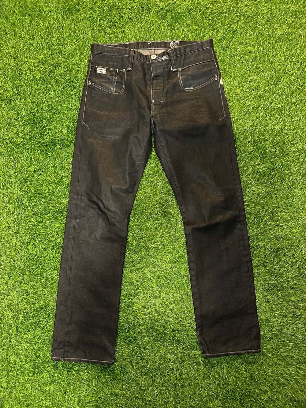 G-Star Blade Slim Lunar Embro Size 30x32 Black Denim Jeans